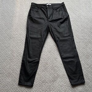 LOFT Black Coated Skinny Jeans